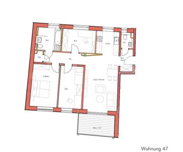 Schöne 4-Zimmer Wohnung mit Gästetoilette, Erich-Klabunde-Str. 3, 90766 Fürth